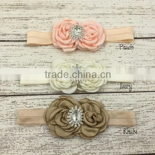golden children girls elastic headband hot sale baby hairband with flower for 0-3 years