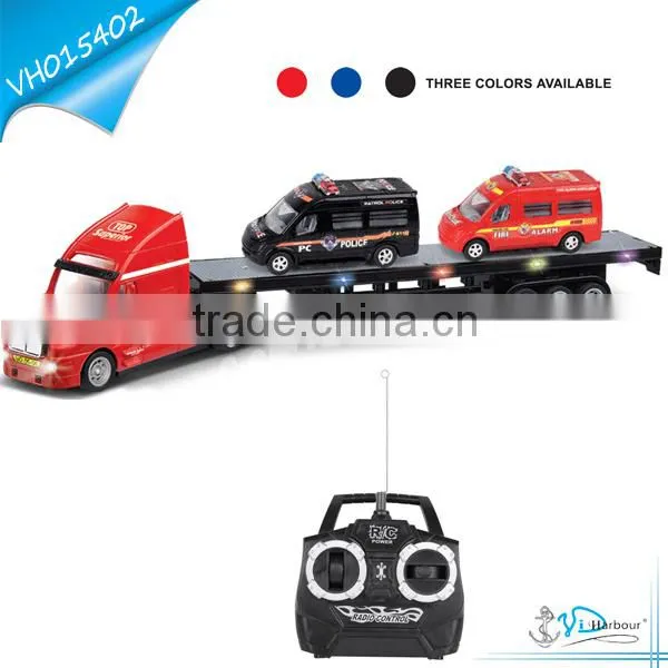 4 Channel Rescue Vehicle Toy RC Tractor Trucks with Friction Car