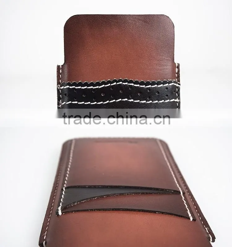 Fading Color Genuine Leather Mobile Phone Tube for iPhone 6/6plus for women/Lady