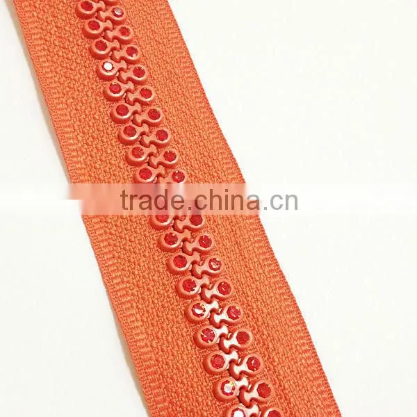 no 10 delin rhinestone zipper