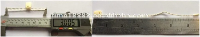 quality string seal tag, hang tag string, garment plastic seal tag/ Fluorescent orange string seal string tennis