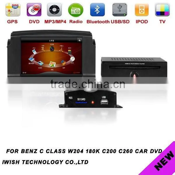 6.2 inch car dvd radio for benz C CLASS W204(180KC200C260)