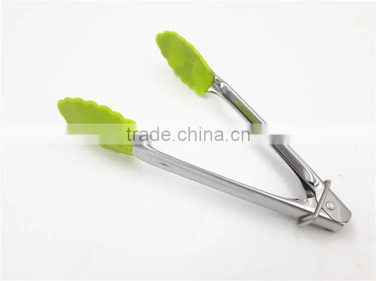 Nylon bread tong with stainless steel handle