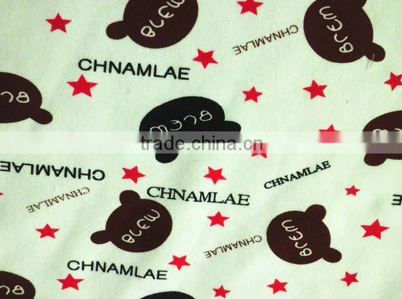 40s 350gsm cartoon spandex polyester fleece fabric