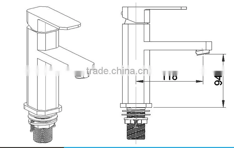 Euro Style Bathroom Wash Hand Basin Single Handle Faucet Made In China