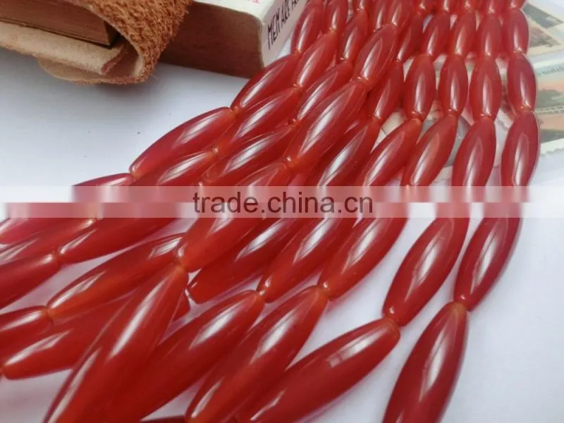 WholeSale 8*30mm Rice Red Agate gemstone loose beads /semi-precious stone