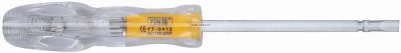China manufacture hot sell AC100-500V Acrylic crystal handle and 6150 CR-- V tool rod screwdriver type voltage tester