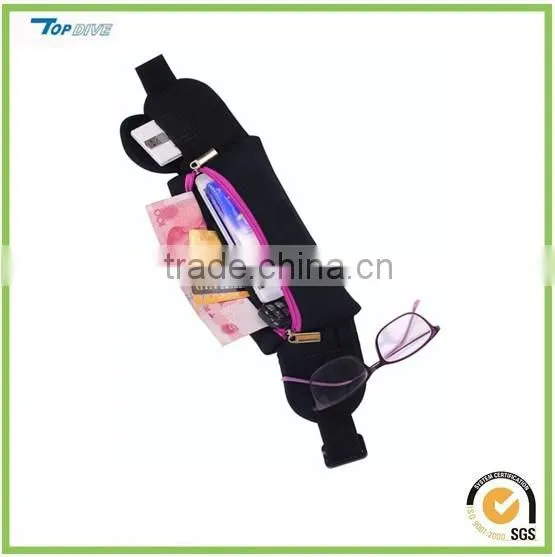 Waterproof neoprene Runners Belt Waist pack Pouch bag with 2 pocket