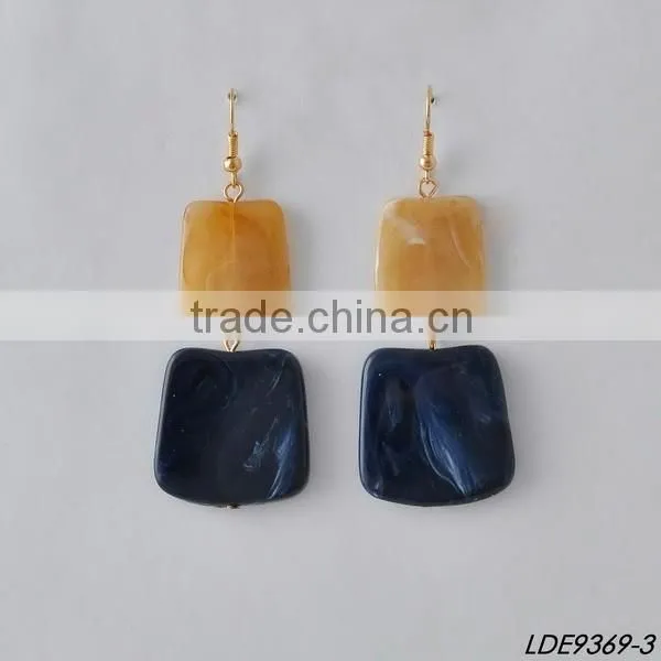 Square glossy resin earrings