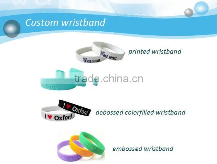 Elegant custom glowing in the dark silicone wristband for event