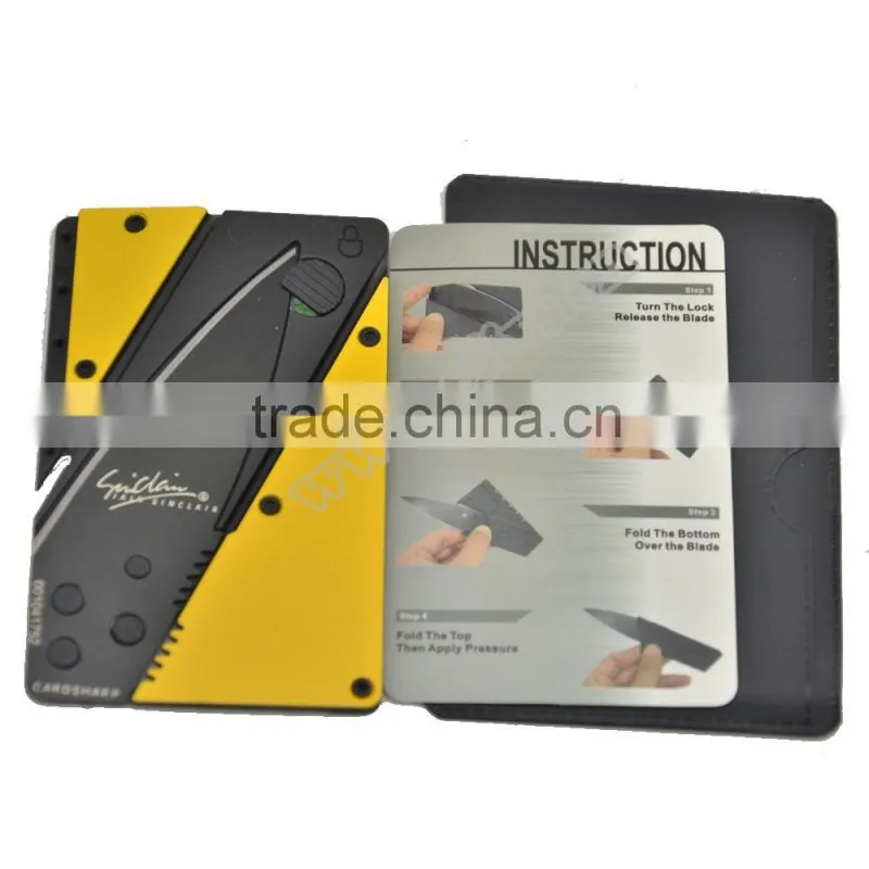 HOT!! 2016 srainless steel credit card knife for camping and hiking equipment