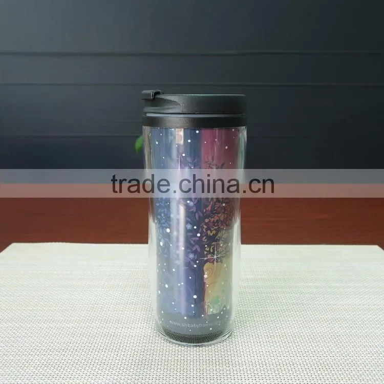 13oz Promotional gift Custom logo double wall plastic color changing tumbler