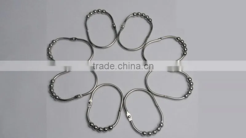shower curtain hooks with beads/ High Quality Roller Shower Curtain Rings Shower Curtain hooks