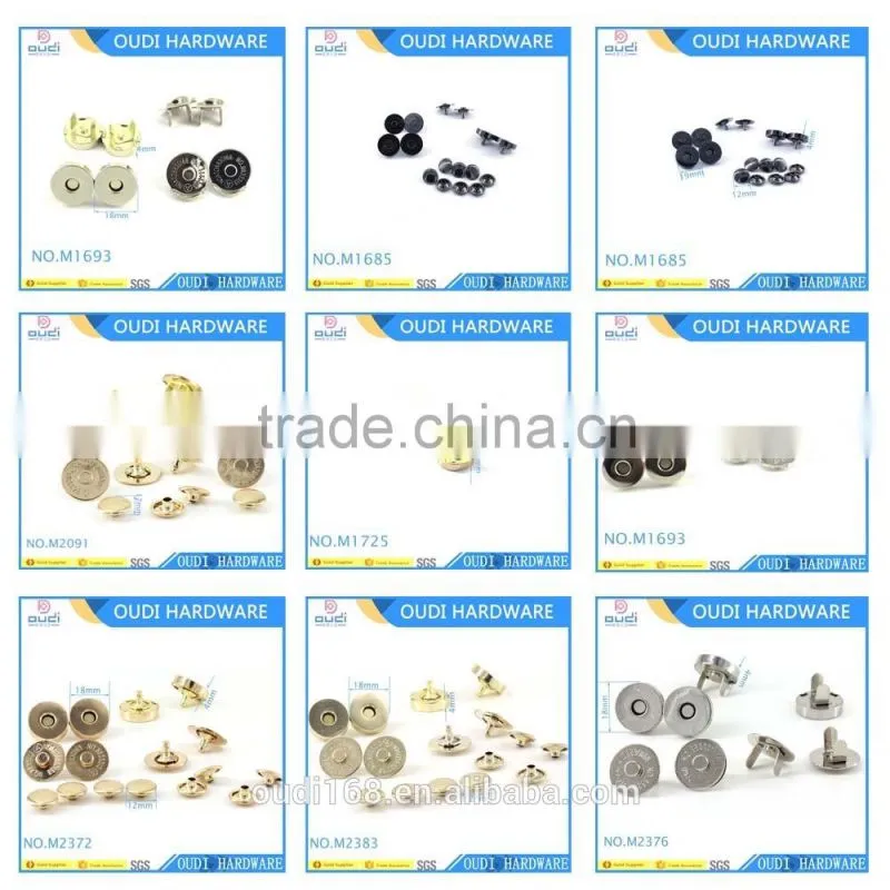 high quality 18*4mm light gold magnetic buttons for clothing bags