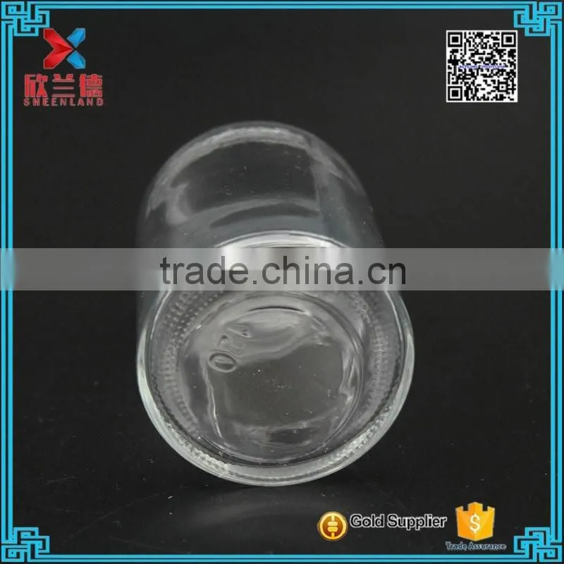 clear round medicinal alcohol glass bottle with white cap130ml