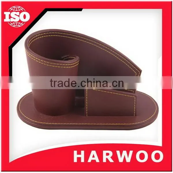 Good quality brown leather handmade pen holder