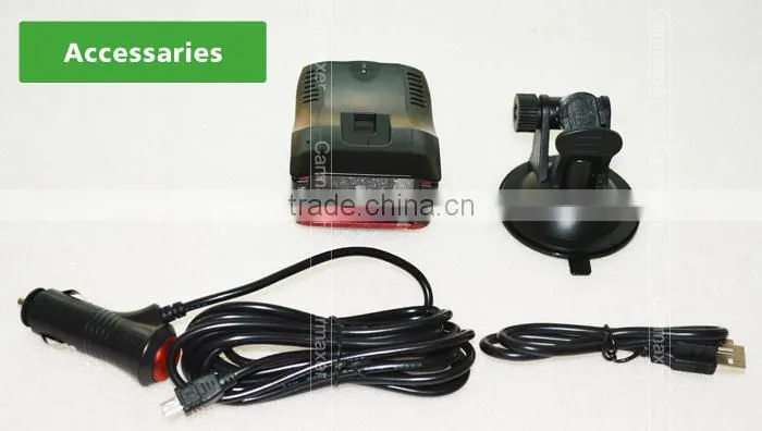 2014 new product multi-function car speed radar detector 3-in-one with car dvr and 1080p anti police radar detector