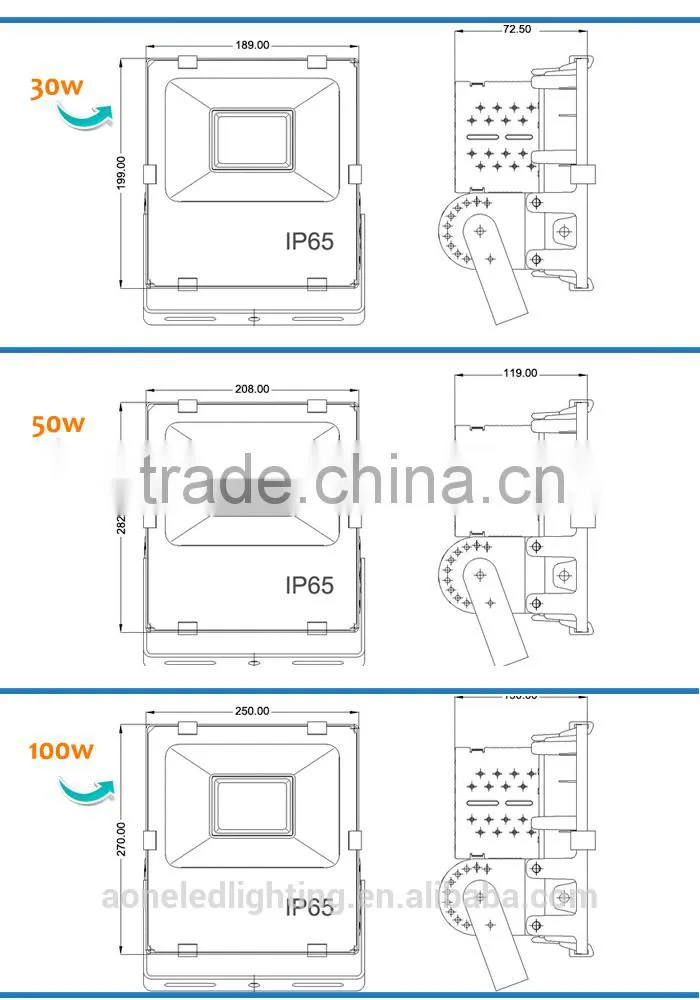 Factory price 50W flood light led IP65 waterproof outdoor led flood light meanwell driver with 5 years warranty high brightness