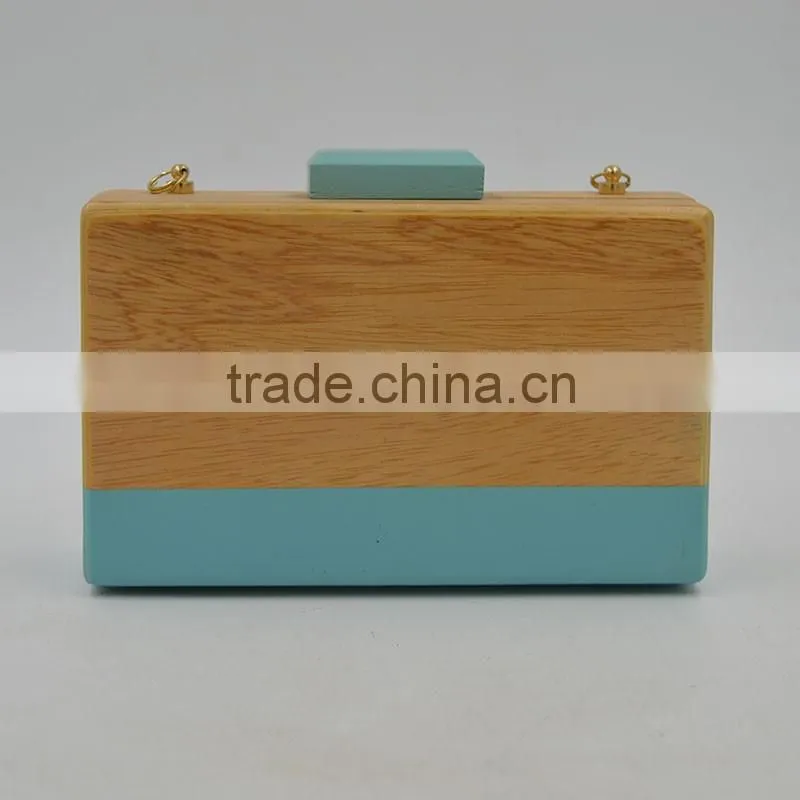 New Fashion Women Wooden Bag Box Bags Female Wood Clutch Bag Ladies Handbag Small Day Clutch Hollow out Evening Bags