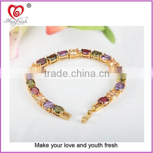 Fashion jewelry 2015 colorful flower bracelet factory price silver flower bracelet