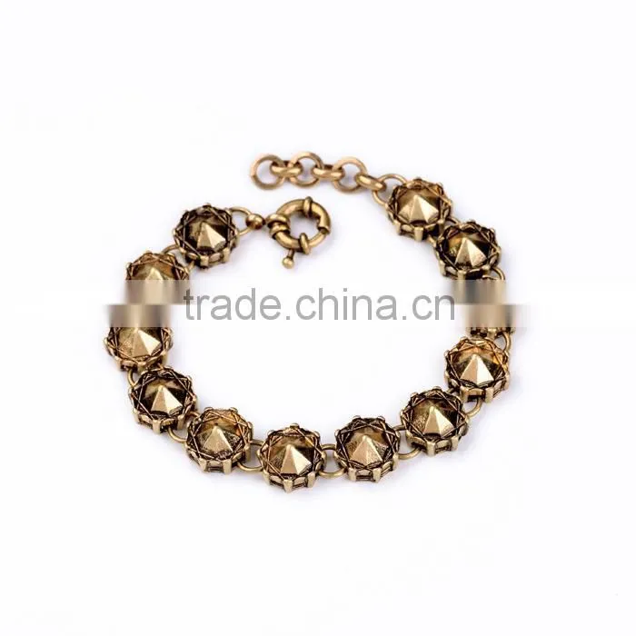 2015 Latest Popular Druzy Stone Foiled Agate Bracelet,Silk Tassel Charm bracelet