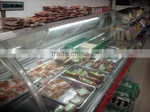 deli case/supermarket refrigerator showcase/curved glass serve over cooler/display cooler