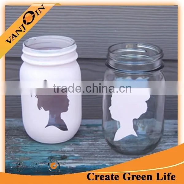 Home Decoration Custom Painting Mason Jar Glass Vase Wholesale