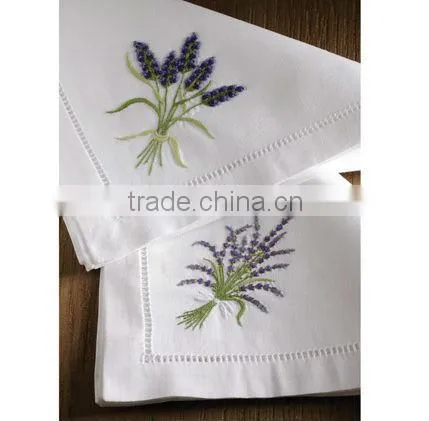 hand embroidery napkin ,hemstitch napkin,linen napkin,table napkin