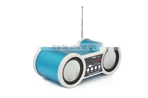 Robot-158u Aluminum Alloy Hi-Fi Stereo Portable Fm Radio,USB Music Speaker,Telescope Card Speaker