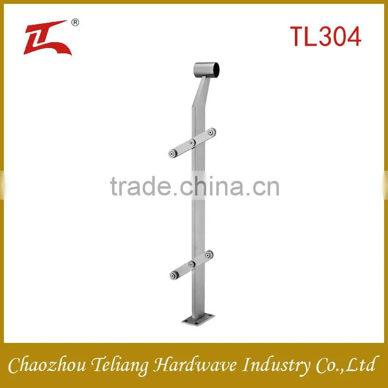 Cheap deck railing design with stainless steel post and top rail