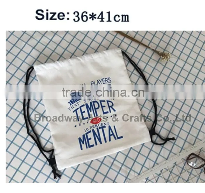 Wholesale Top Quality Custom printing Canvas drawstring Bag