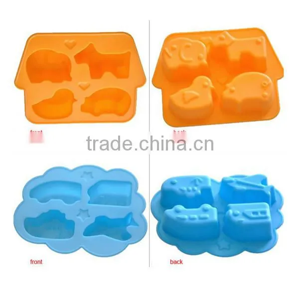 2014 eco-friendly safe animal shape silicone cake mold for baking,silicone cake pop mold,silicone ice tray