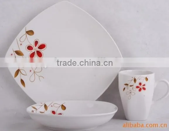 Mexican style Square shape porcelain dinnerware ceramic dinner set