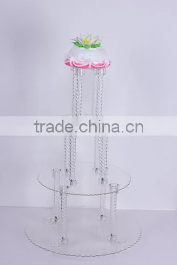 3-tiered crystal cake tray display wedding cake stand