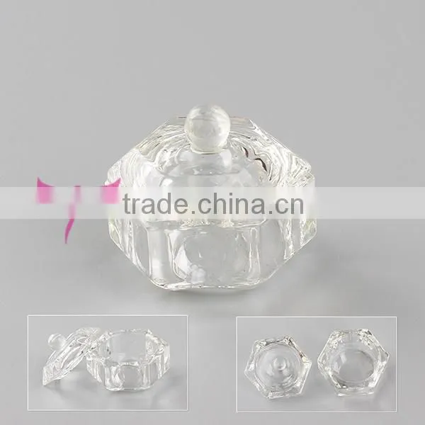 Glass Dappen Dish Acrylic Liquid Nail Gel Glass Container Cap