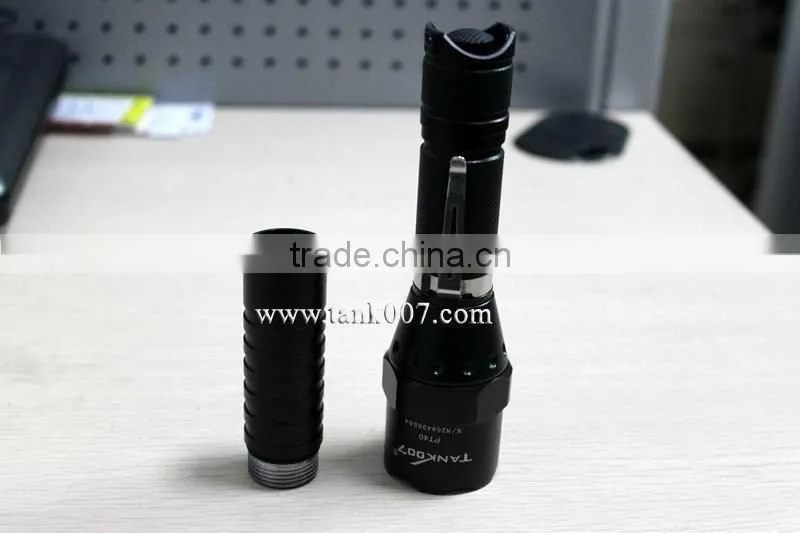 800lumens 300meters five mode 18650battery U2 outdoor tactical flashlight TANK007 PT40