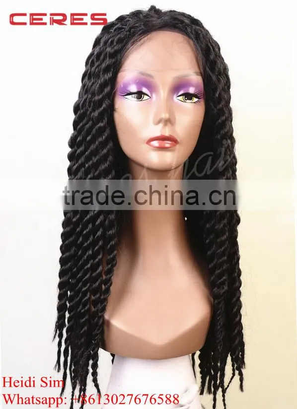 100% Japanese fiber havana mambo twist crochet braids synthetic lace front wig wtih baby hair