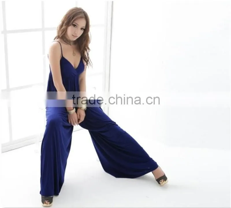 Sexy Women V Neck Sleeveless Pants Long Jumpsuit Casual Trousers Fashion Rompers