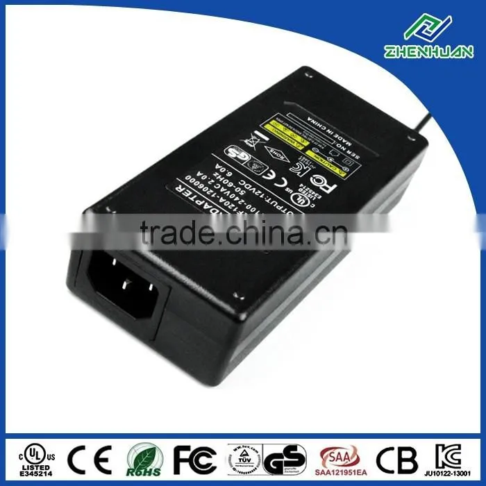 Constant voltage led power supply 12V 6A AC DC adapter 72W for massage chair