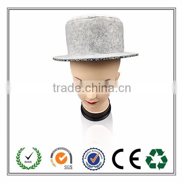 Alibaba High Quality Fashion Elegant Grey Felt Hat For Women Decoration