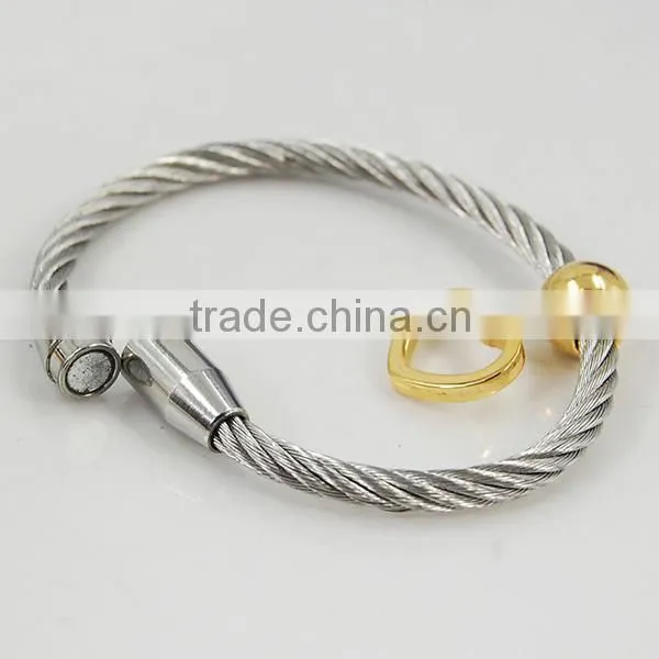 wholesale stailess steel cuff bangle bracelets,steel rope bangles