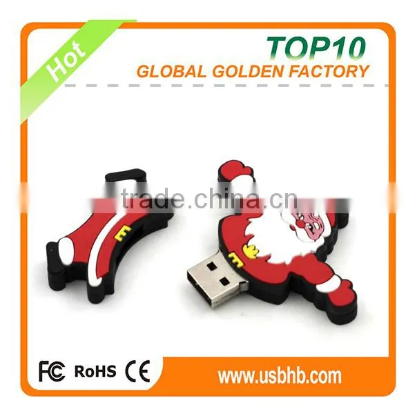 2015 Customized cheap Santa Claus pvc 8gb 16gb 32gb 64gb usb flash drive