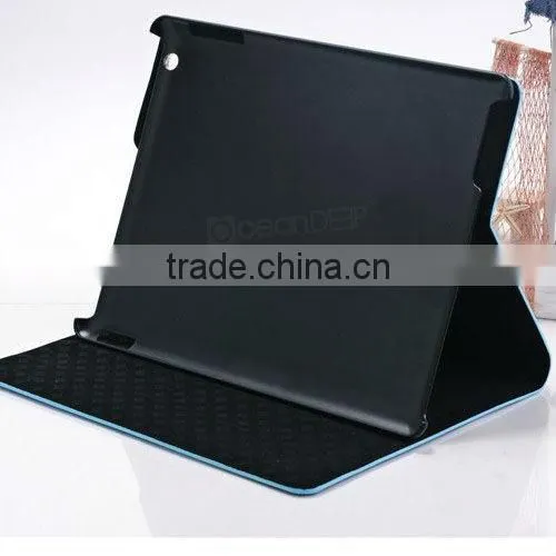 luxury folio stand style leather case for Apple ipad 4 16gb