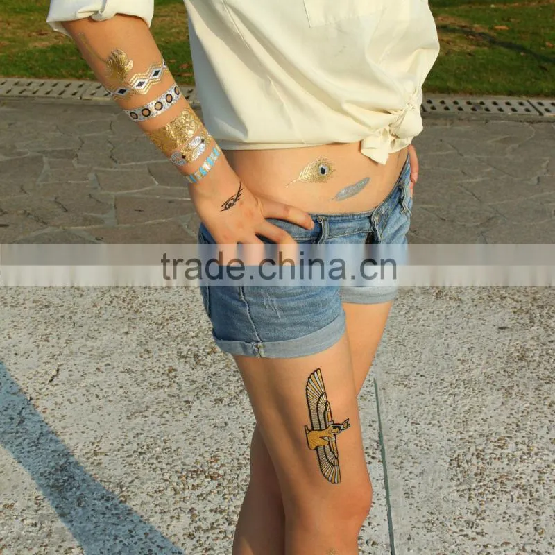 Adhesive Body Jewelry Golden Tattoo Sticker
