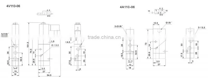 4V100 Series Solenoid Valve 4V130C-06/4V130E-06/4V130P-06