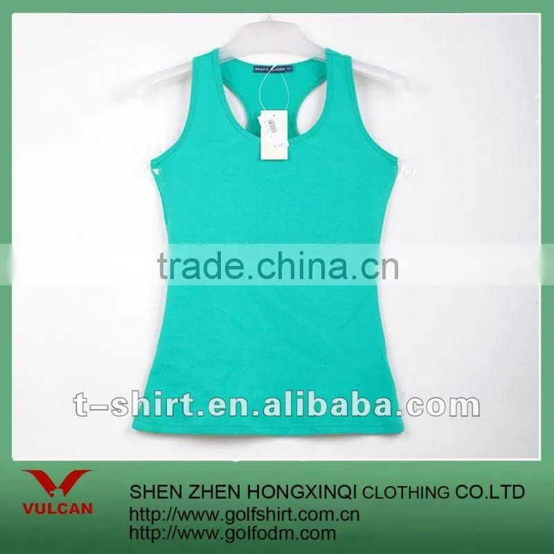 Blank cotton ladies tank tops with different color custom