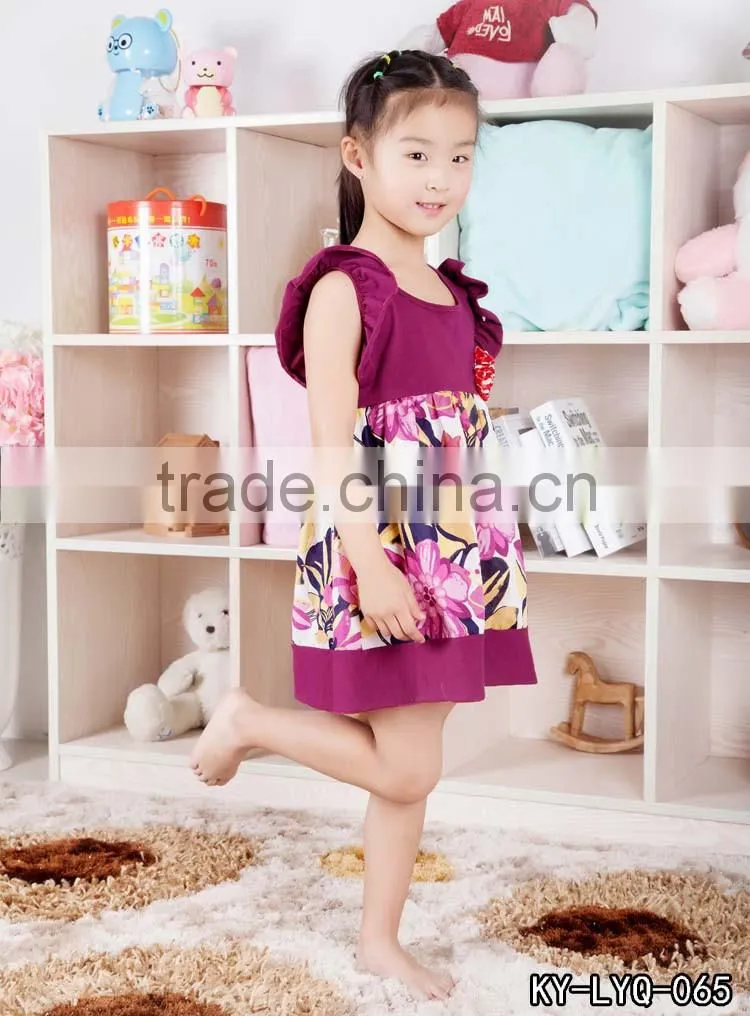 Latest Fashion Baby One Piece Cotton Frocks Designs Kids Summer Printed Girl Dress