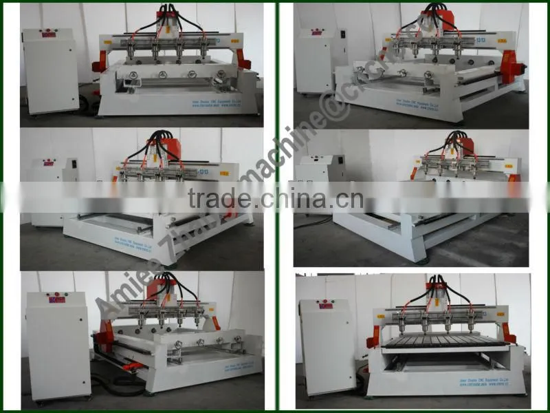 4 Spindles 4 Axis Wood CNC Router With Moving Table Original 4 Axis NcStudio Controlling 1300*130mm ZK-1313-4