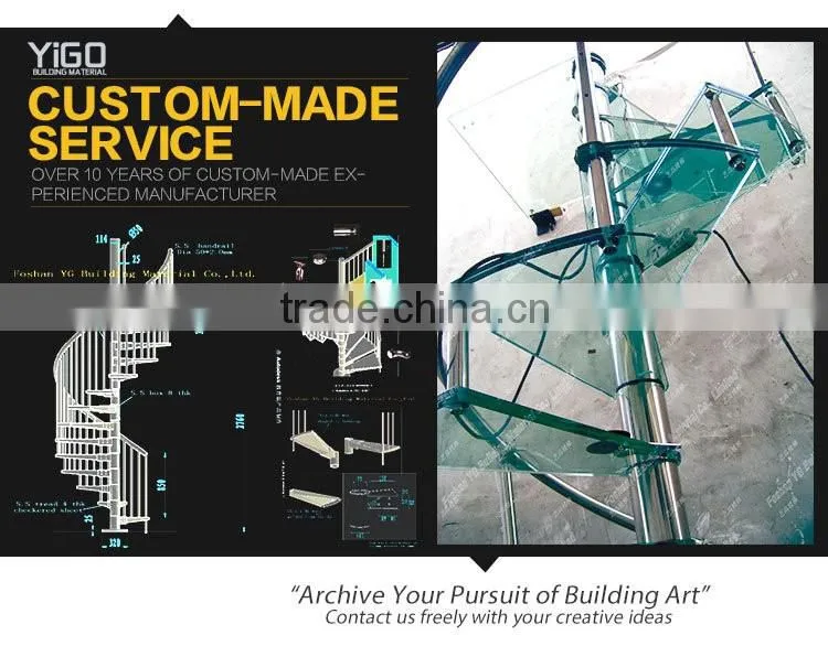 Spiral glass staircase design 9002-4