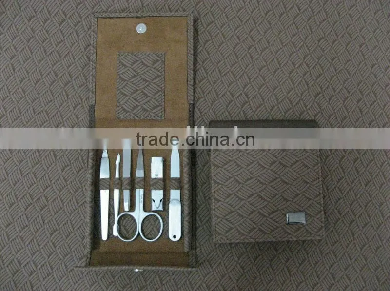 MRT-066 Fashional PU bag stainless steel 6pc manicure sets